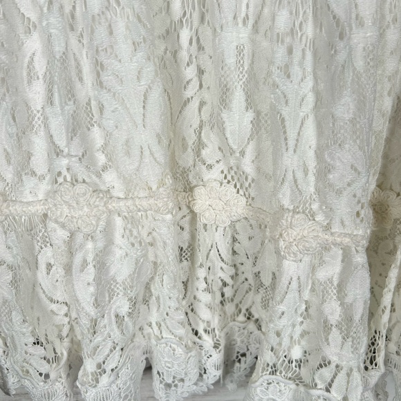 Impressions Lace Tiered Bohemian Cottagecore Babydoll White Top 2X Top - Picture 8 of 12